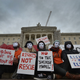 Sex workers protest a human trafficking bill in 2014 in Belfast, Northern Ireland.